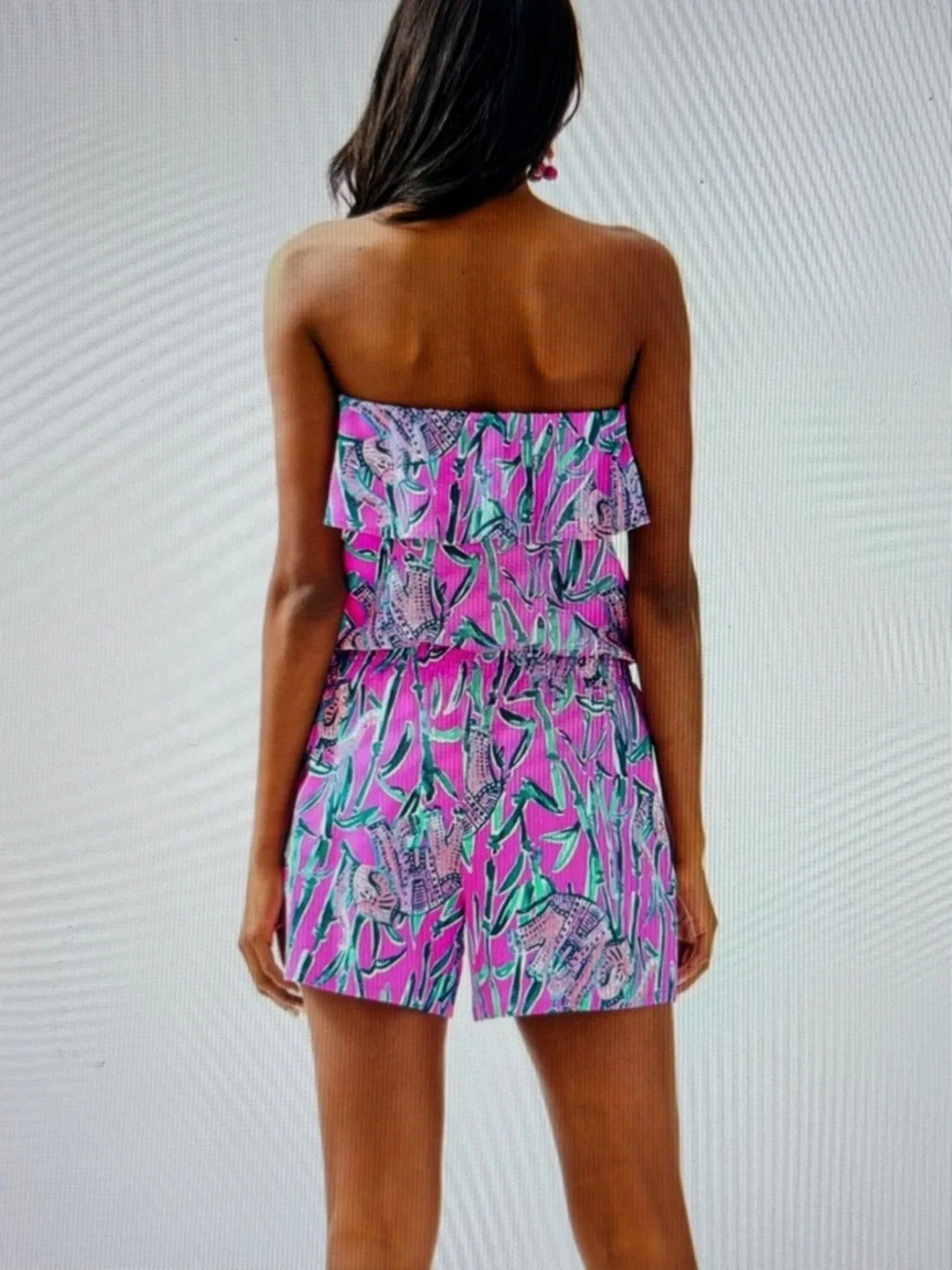 Lilly Pulitzer Anja Romper Pink Elephant Size S - Picture 2 of 7